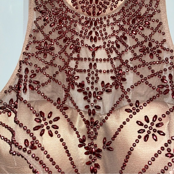 Stunning Formal Prom Dress, Burgundy and Copper, 2-Piece Size 1, sweetheart - Picture 3 of 6